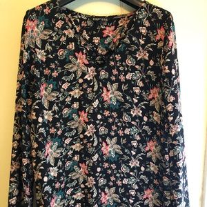 Express floral long sleeve blouse